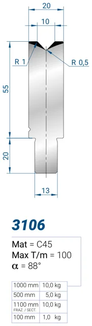 Eurostamp 3106-sect.short-550